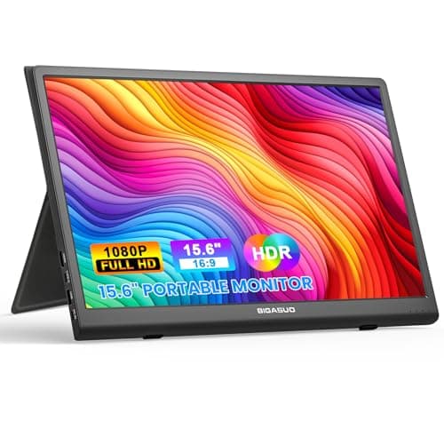 FANGOR Portable 15.6 Inch 1080P FHD Travel Monitor With Smart Cover, USB C HDMI Ultra-Slim Computer Gaming Display, External Screen for Laptop PC Phone Mac PS4 Xbox