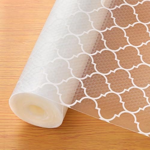 Cooyes Shelf Liner for Kitchen Cabinets – Non-Adhesive Waterproof Drawer Liner – Durable EVA Material Easy-to-Cut Shelf Paper for Refrigerator, Cupboard, Dresser with Modern Pattern (17.7"W x 78.7"L)