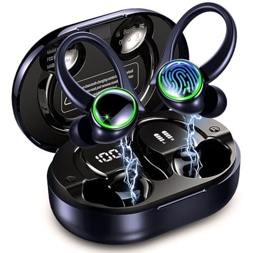 Matast Wireless Earbuds, Bluetooth 5.4 Headphones Sport with ENC Noise Cancelling Mic, Light Blue