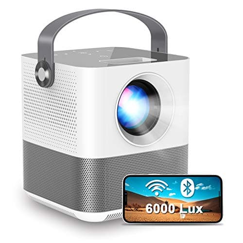 FANGOR 5G WiFi Projector, 300" Display&1080P HD, 360° Speaker/Bluetooth, 10000L Portable Wireless Mini Projector for Outdoor Movie, Sync Smartphone Screen via WiFi/USB Cable, for iOS/Android