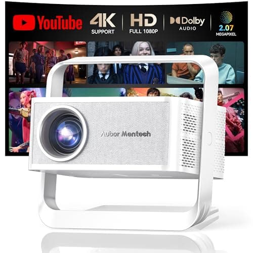 Projector with WiFi and Bluetooth, Smart 4K Projector Built-in 10,000+ APPS for Dolby Audio Home Theater Movie, Native 1080P Portable Outdoor-Proyector with HDR10+