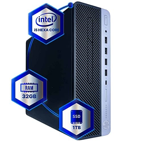 HP ProDesk 600G4 Desktop Computer | Hexa Core Intel i5 (3.2) | 32GB DDR4 RAM | 1TB SSD Solid State | Windows 11 | Home or Office PC (Renewed)