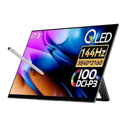 EHOMEWEI D4 Pro 17" 4k 144Hz Portable Monitor with 3840 * 2160 Resolution for External Display Gaming Monitor with Screentouch Function