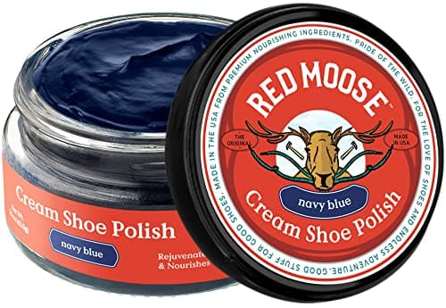RED MOOSE Premium Navy Blue Boot and Shoe Cream Polish - Shoe Polish Made in the USA