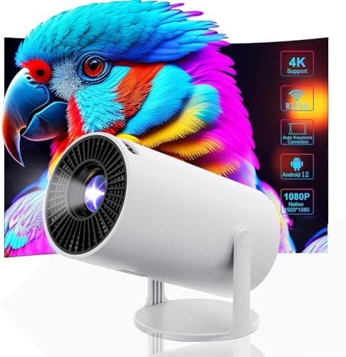 projector, 4K 1080P Full HD projector with wifi6 and Bluetooth, Mini Projector support Android 11 BT5.0 Auto Horizontal Correction, 180° rotation,Outdoor Projector for Phone/TV Stick/Laptop