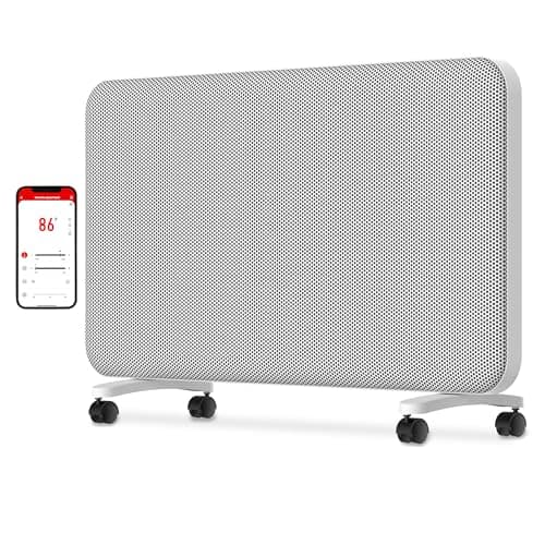 Humcalo Graphene Convection Panel Infrared Space Heater for Indoor Use Large Room, 1500W Heater with Thermostat, Portable Stand Wall Mounted, Smart WiFi App Control Energy Saving,Work with Tuya