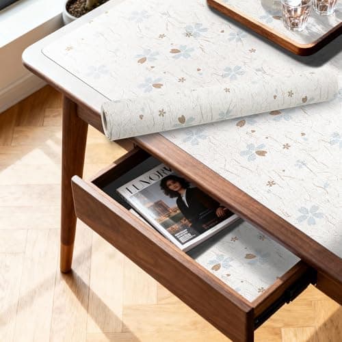 RAY STAR 12X120 Inch Shelf Liner for Kitchen Cabinets, Non-Adhesive Cabinet Liner Washable, PVC Drawer Liner for Dresser Non-Slip Bathroom (Floral)(1 Roll)