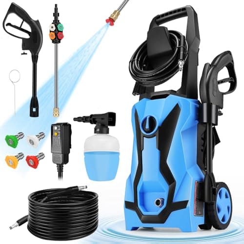 Power Washer Homdox 4500 Pressure Washer 1700W Electric Power Washer High Pressure Cleaner Machine with 4 Nozzles Foam Cannon,Best for Cleaning Homes, Cars, Driveways, Patios