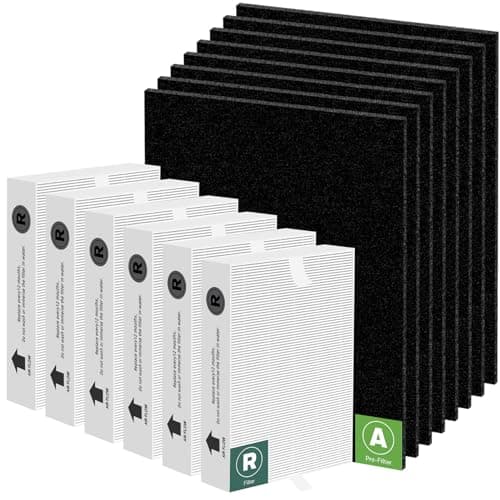 Pulluty HPA300 HEPA Filter Replacement for Honeywell Air Purifier HPA300 Series HPA304,HPA300VP, HPA3300,HPA5300,6 True HEPA Filter R and 8 Activated Carbon Prefilter A,Compared to HRF-R3