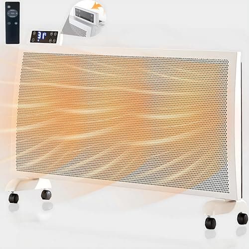 Infrared Space Heater Indoor Use, 1500W Quiet Mica Panel Heater for Large Room, Remote, Portable Stand Wall Mount Room Heater for Large Room Energy Efficient