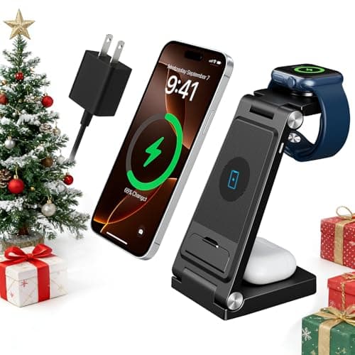 2026 Traveling Portable Wireless Fast Charger for Apple & Android Charging Station,3 in 1 Charging for iPhone 17 16 15 14 13 12, Apple Watch Series & Air pods 4 3 2 Pro,Samsung Galaxy-Gifts for Family
