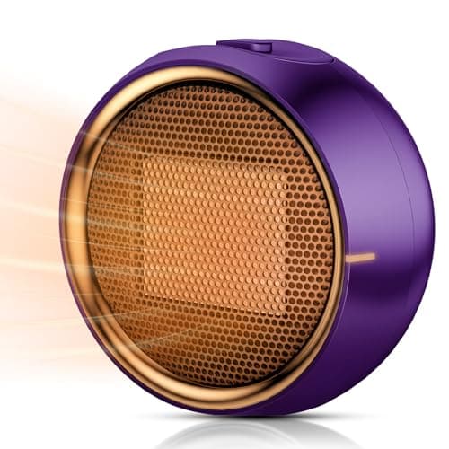 ASNUG Space Heater, Portable Electric PTC Ceramic Heaters for Indoor Use, 2S Efficient Heating, Tip-Over & Overheat Protection, Quiet Small Mini Desk Heater for Bathroom Home Office Bedroom