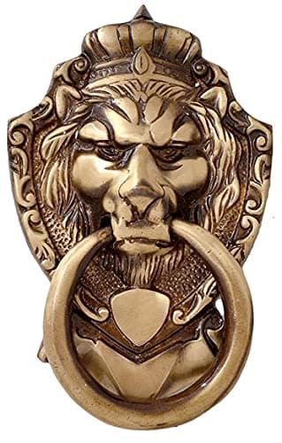 NOBILITY Door Knocker Brass Victorian Style Brass Gate Knocker Lion Mouth Premium Antique Finish Handle Pull Door Accessories Home Decor