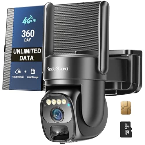 4G LTE Cellular Camera with 360-Day Mobile Data for Jobsite/barn/Remote Areas, No WiFi Security Camera Wireless Outdoor, Human Tracking, Motion Detection, 360° Pan-Tilt, Cloud&Local Storage