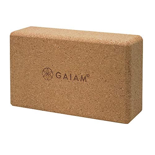 Gaiam Cork Yoga Brick – 9x5.5 Inch, Natural Cork Brick for Yoga, Pilates, Stretching, Balance, Gym, Home Workout, Meditation, Non-Slip, High-Density, Rounded Edges for Enhanced Poses and Flexibility