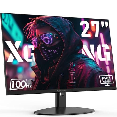 XGaming 27 Inch Gaming Monitor, 1080P Ultra Thin Frameless Computer Display 100Hz, 99% sRGB, Low Blue Light, HDMI VGA Gamer FHD Screen Supports VESA, Dual Speakers, Tilt Adjustable