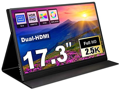 Feiasia 2.5K Portable 17.3" 2560x1440 IPS HDR USB-C Laptop Monitor for PC Mac Phone Gaming Travel