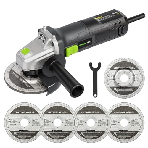 GALAX PRO Electric Angle Grinder,Equipped with 4.0 Amps Motor with 520W Max Output Power,4-1/2 inch Corded Angle Grinder 12000RPM with Cutting & Grinding Wheels,Flap Disc and Auxiliary Handle