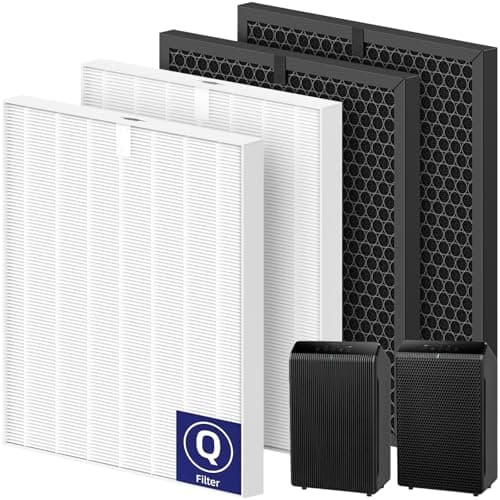 5510 5520 Replacement Filter Q Compatible with Winix 5510, 5520 PlasmaWave Air Purifi-ers, 2 x HEPA + 2 x Activated Carbon Combo for Dust Pollen Pet Smoke, Part# 1712-0123-00