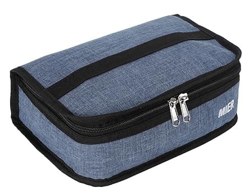 MIER Small Lunch Bag for Kids & Adults Compact Insulated Lunch Box Portable Thermal Mini Cooler for Work School Travel, Bluesteel