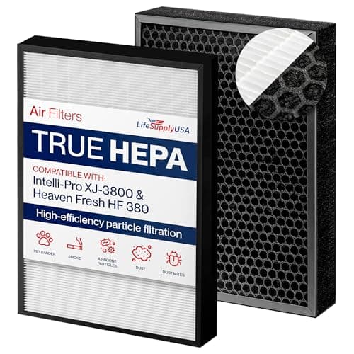True HEPA + Carbon Filter | Fits Surround Air Intelli-Pro XJ-3800 & Heaven Fresh HF 380 by LifeSupplyUSA
