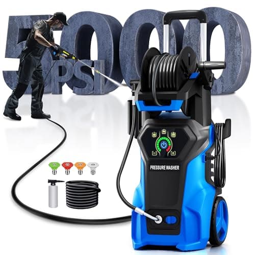 Electric Pressure Washer 5000 PSI - 3.5GPM Power Washer with 4 Quick Connect Nozzles & Foam Cannon, 2000W High Pressure Cleaner Machine for Cars/Fences/Driveways/Patios/Home Cleaning (Blue)