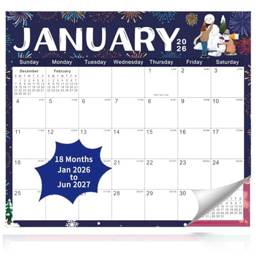 2026 Magnetic Fridge Calendar 18 Monthly Magnetic Calendar for Refrigerator 2025-2026 Wall Calendar Planner Runs from January 2026 Until June 2027 Easy Organizing Markers Tearable (Festive)