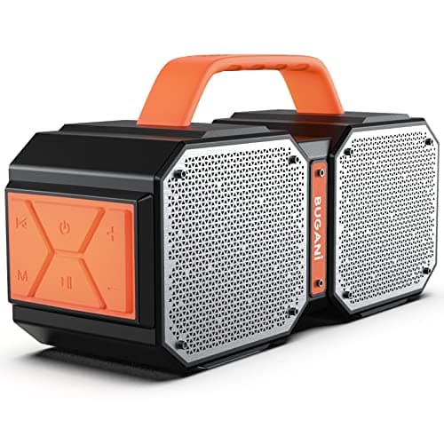 BUGANI Bluetooth Speaker, Shock Portable Bluetooth Speaker, Bluetooth 5.3, Waterproof, Wireless Speakers, 60W Super Power, Outdoor Speaker, Black(New Model)