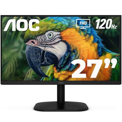 AOC 27B35H3 27" Casual Gaming Monitor, IPS Panel, Full HD (1920 x 1080) 120Hz, 1ms, Adaptive Sync, VGA & HDMI, Flicker-Free, Low Blue Light, HDR Ready, VESA, Tilt Adjust, Eco-Friendly