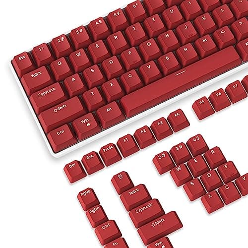 104 Key Custom PBT Keycap Set Double Shot OEM Profile for 61/68/87/98/100/104Key TKL 60% and Full Size Cherry MX Gateron Kailh Outemu Cross Type Switch US Layout Mechanical Keyboard DIY(Cherry Square)