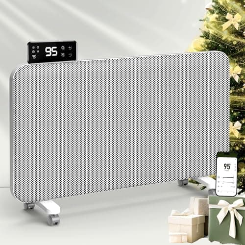 1500W Convection Heater,Space Heater for Large Room Use,Wifi App Control,24H Timer,Tip-over & Overheat Protection,Thermostat,Standing or Wall Mount,Electric Heaters for Indoor,Office,Bedroom,31 inch