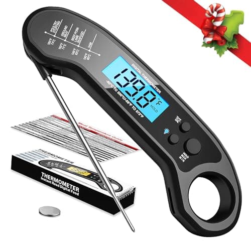 Meat Thermometer Digital, Instant Read Meat Thermometer for Grill and Cooking, with Bottle Opener, Backlight & Calibration Food Thermometer, Kitchen Gadgets for BBQ, Turkey, Candy, Liquids