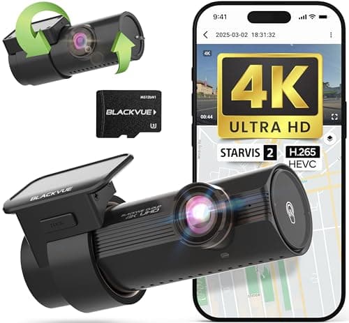 BlackVue DR970X-2CH Plus 128GB | 2-Channel Dash Cam (4K-Full HD), STARVIS 2 Sensor, Parking Mode, Up to 512GB, Easy Setup via App, Wi-Fi, GPS, Cloud Auto Backup