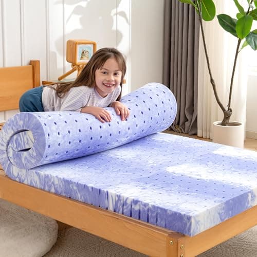 ZEO-SLEEP Memory Foam Mattress Topper Queen 3 Inch Gel Ventilated Design Pressure Relieve Mattress Pad Soft Breathable Bed Topper, CertiPUR-US Certified