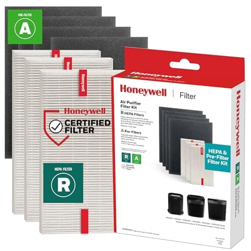 Honeywell HEPA Air Purifier Filter Replacement Kit for HPA300, HPA3300, HPA5300, HPA8350 series Air Purifiers, Value Combo Pack Includes 3 HEPA R & 4 A Carbon Pre-Cut Pre-Filters