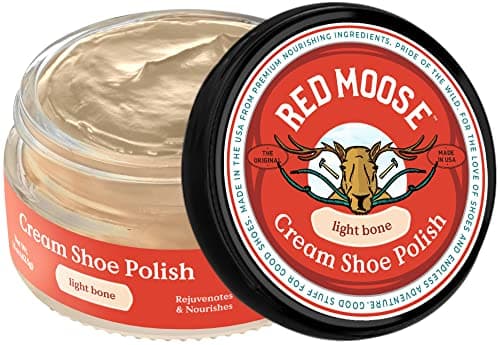 Premium Boot and Shoe Cream Polish Light Bone - Made in the USA - Red Moose