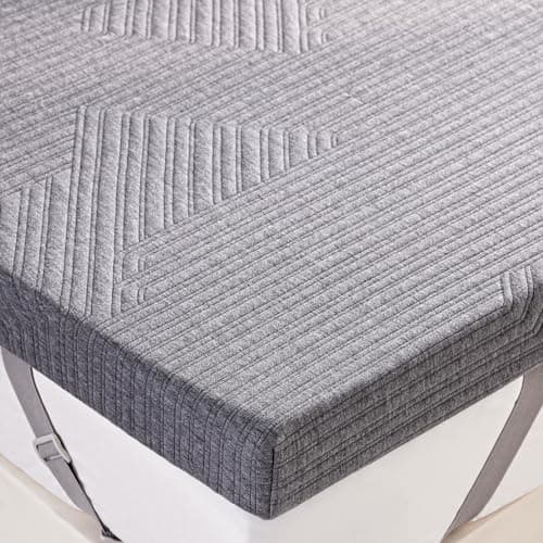 BDEUS 3 inch Extra Firm Memory Foam Mattress Topper Twin XL Size, Supportive Mattress Pad for College Dorm Room, Foam Bed Topper with Senior Grey Cover, CertiPUR-US Certified