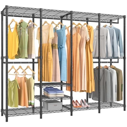 VIPEK V40 Wire Garment Rack Heavy Duty Clothes Rack for Hanging Clothes, Multi-Functional Bedroom Clothing Rack Freestanding Closet Wardrobe Rack, Max Load 1110lbs, Black