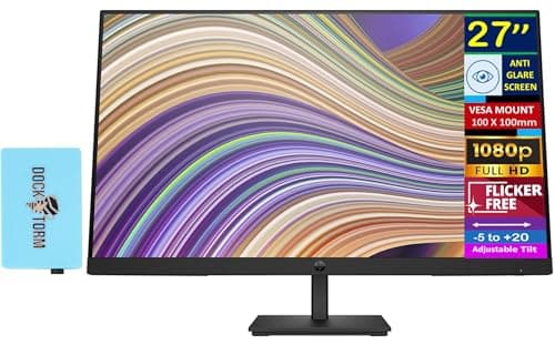 HP P27 G5 27" FHD IPS Monitor with 5ms Response Time, Anti Glare, Flicker Free, Displayport, VESA Mount (100 x 100mm), HDMI & DKZ Hub, Black Color (64X69AA#ABA)