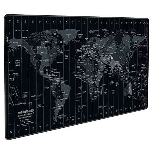 JIALONG Large Gaming Mouse Pad Extended Desk Mat XXL Mousepad with Non-Slip Keyboard Pad for Office Laptop, Computer and PC - 35.4 x 15.7 inches World Map
