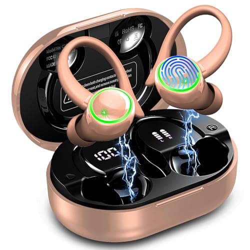 Matast Wireless Earbuds, Bluetooth 5.4 Headphones Sport with ENC Noise Cancelling Mic, Lavender