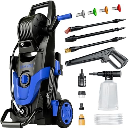 Pressure Washer, 4800PSI 3.2GPM Power Washer with 6 Quick Connect Nozzles, Inlet Hose & Filter&Foam Cannon for Cars/Fences/Driveways/Patios/Home Cleaning (Blue)