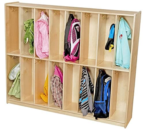 Contender 16-Section Classroom Coat Locker & Backpack Hanger, Daycare Cubby Coat Rack, Cubicle Coat Hanger for Office, School, Kindergarten, Montessorri