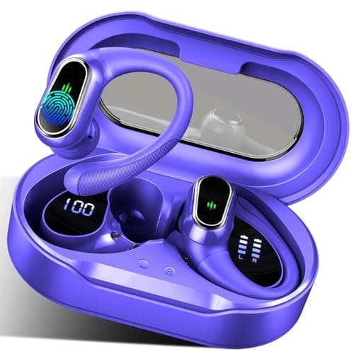 Wireless Earbuds, 2026 Bluetooth 5.4 Headphones Sport, 50Hrs HiFi Stereo Deep Bass Over-Ear buds with ENC Noise Cancelling Mic, IP7 Waterproof & LED Display Earphones with Earhooks for Workout/Running