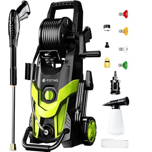 Electric Pressure Washer, 4500 PSI 3.2 GPM Power Washer with 4 Quick Connect Nozzles, Inlet Hose & Filter&Foam Cannon for Cars/Fences/Driveways/Home Cleaning