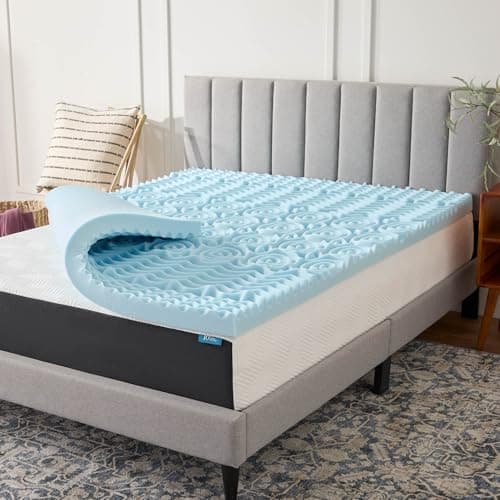 LUCID 3 Inch Gel Memory Foam Mattress Topper, Twin XL size – 5 Zones – Cooling Gel Infusion – CertiPur Certified Foam