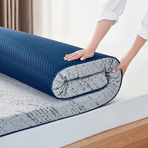 LINSY LIVING Mattress Topper King Gel Infused Memory Foam Mattress Topper, 3 Inches Cooling Bed Topper King Size with Removable Cover, CertiPUR-US & Oeko-TEX Certified