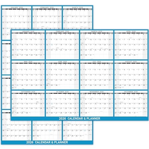 2026 Yearly Wall Calendar - Large Dry Erase Calendar for Wall, 23" x 35", January - December, 12 Months Folded Yearly Calendars 2026