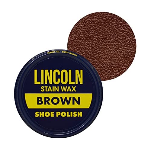 Lincoln Shoe Polish Wax - 2-1/8 oz | Made in USA Since 1925 - Brown