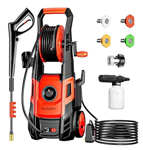 DAIMOT Electric High Pressure Washer - 8850 Pump Power Washer 3000PSI Max Included Foam Cannon, 4 Different Pressure Tips, 1/4 Quick Connect to Most Attachments & Accessories (3000 PSI/2.2 GPM)